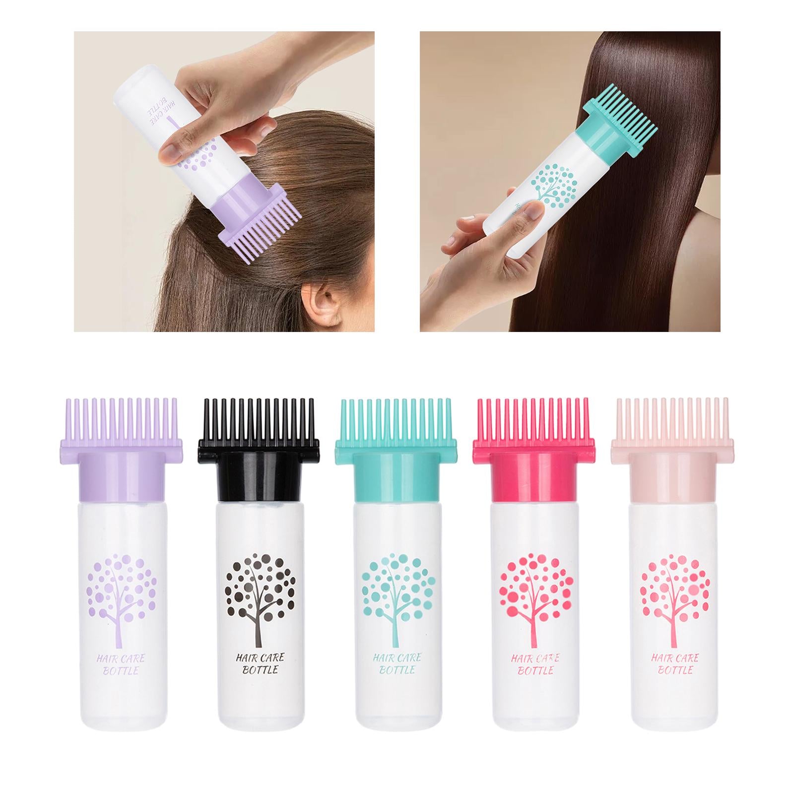 5xHair Oil Applicator Perming Tools Roots Comb Applicator Bottle for Salon Home Violet