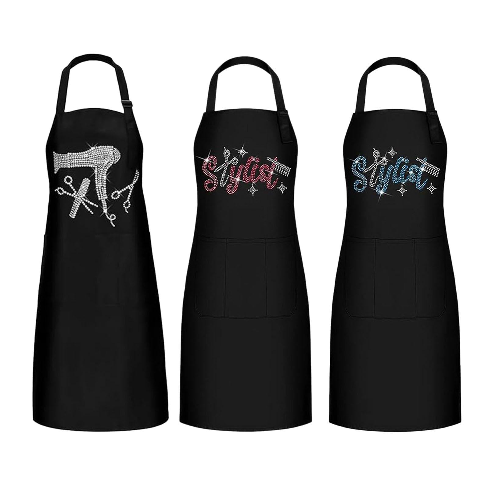 Barber Apron Professional Soft Work Apron for Restaurants Kitchens Backyards White