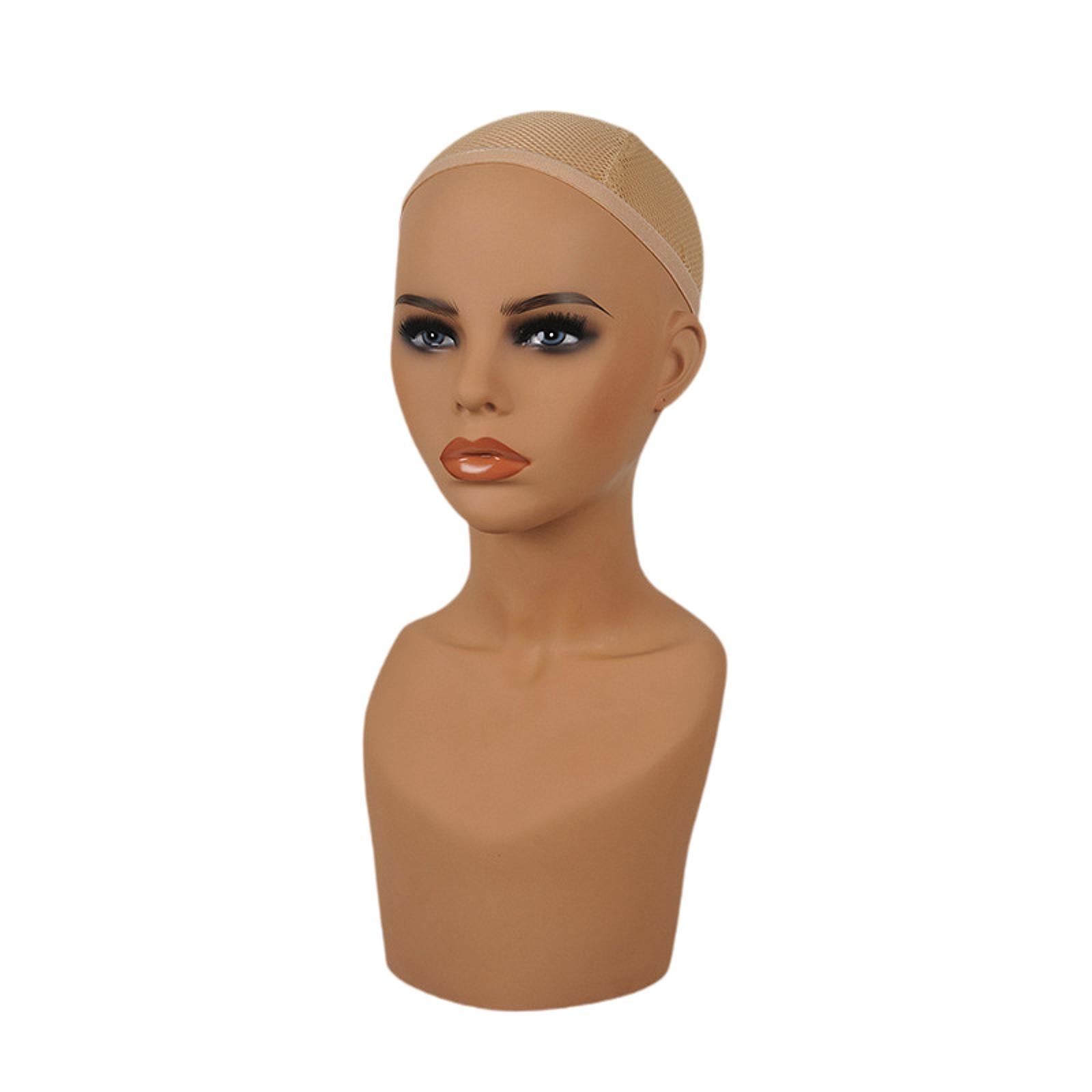 Bald Mannequin Head Professional Cosmetology Face for Wig Beauty Accessories DB02