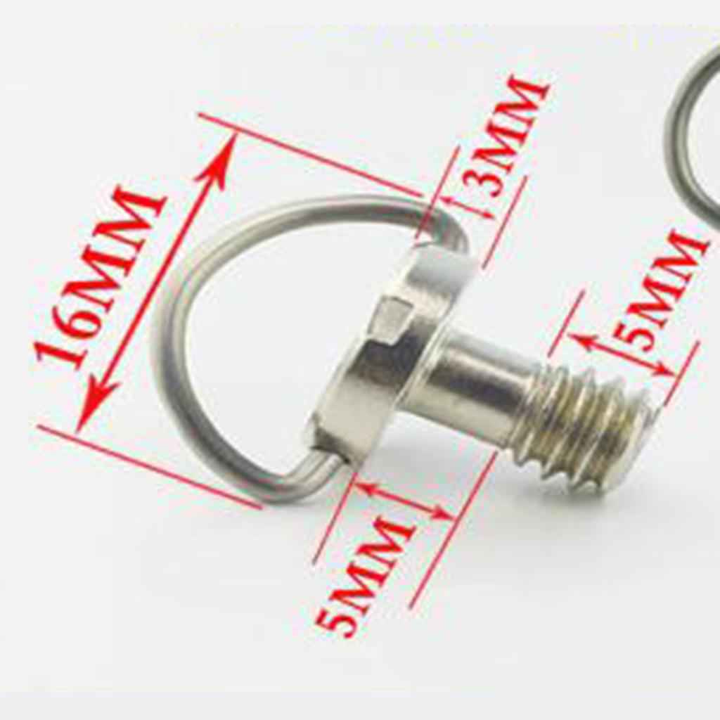 1/4'' D-Ring Iron Screw For Camera Tripod Quick Release Plate Photography