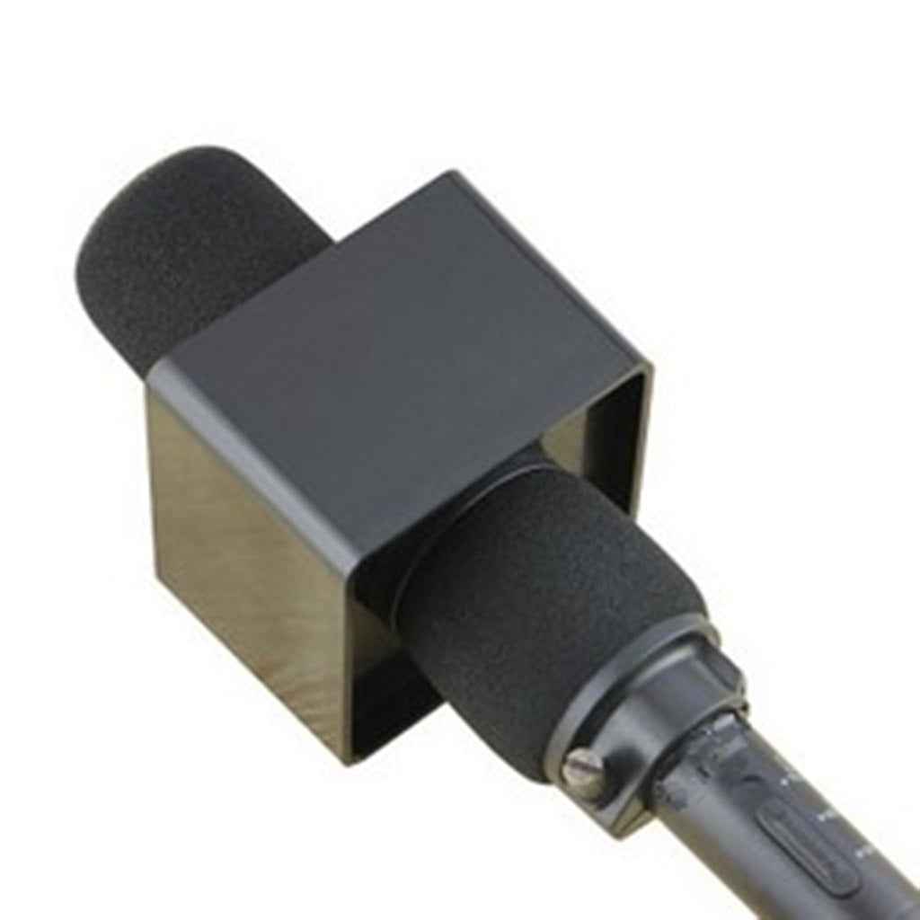 Square Mic Microphone Logo Flag Station Log Interview Meeting Speech Black