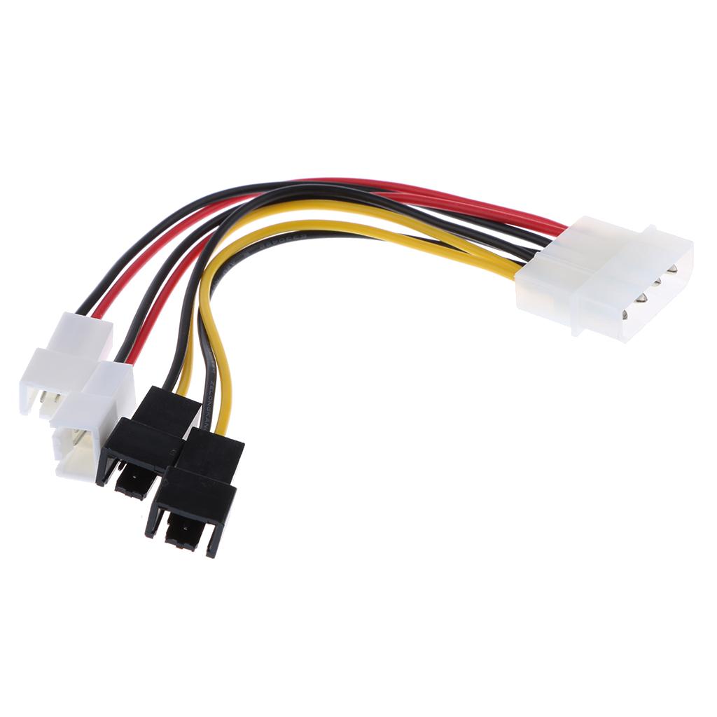 4x12V Cooling Fan SATA 4Pin to 4x3pin Convert Connector Extension Power Cable