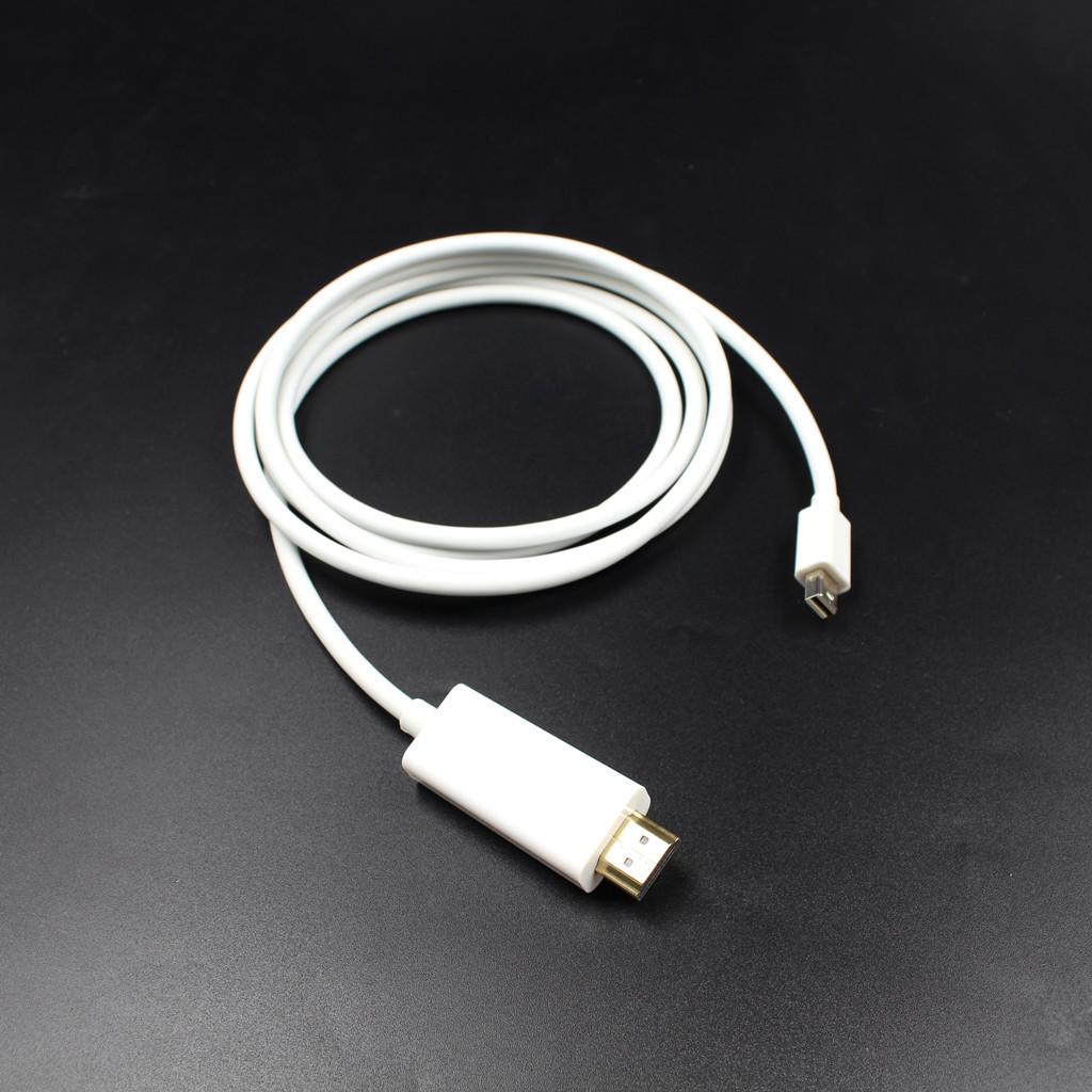 1080P 1.8M/6FT Mini DP DisplayPort (Thunderbolt) to HDMI HDTV Cable White
