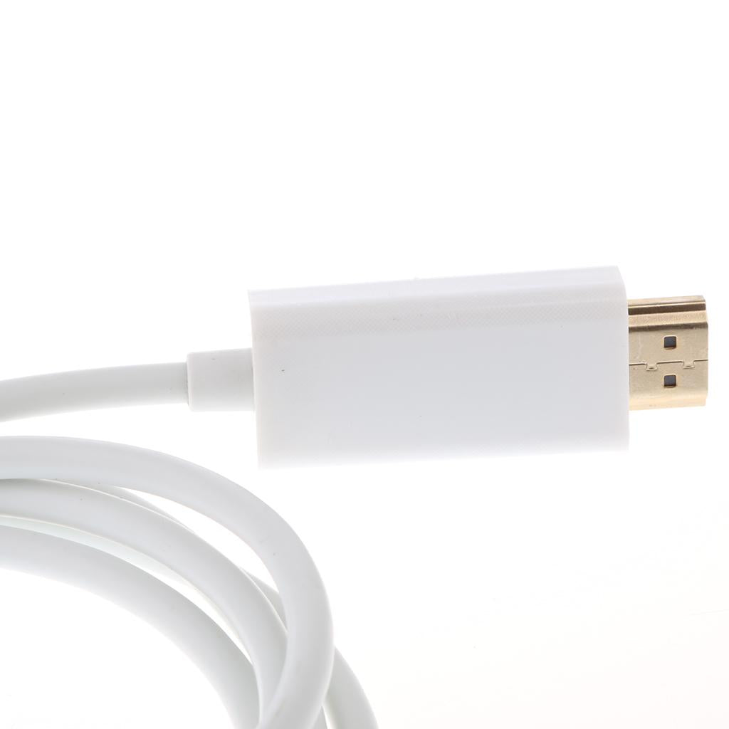 1080P 1.8M/6FT Mini DP DisplayPort (Thunderbolt) to HDMI HDTV Cable White