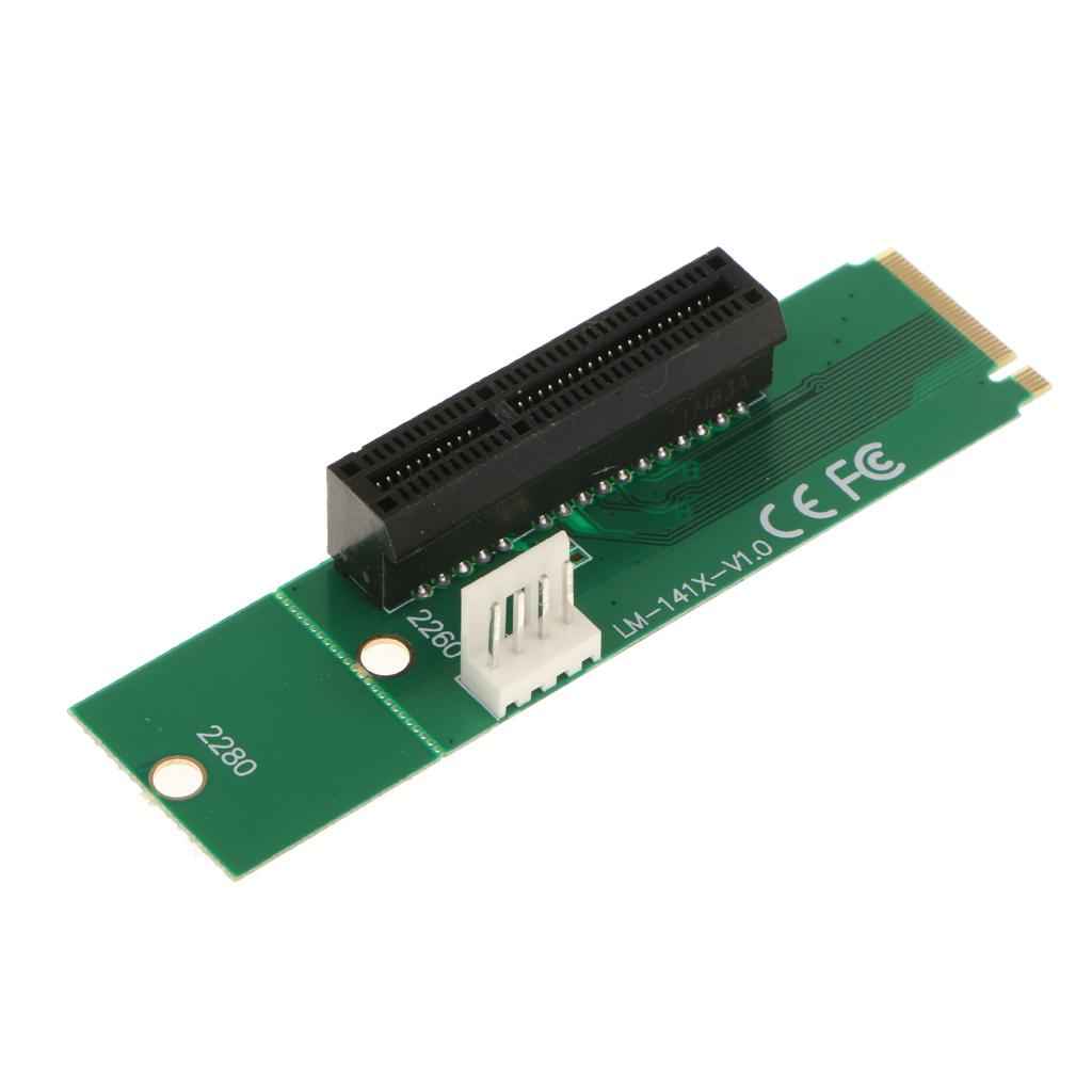 NGFF M2 M.2 To PCI-E PCI Express 4x 1x Slot Card Adapter With SATA Cable