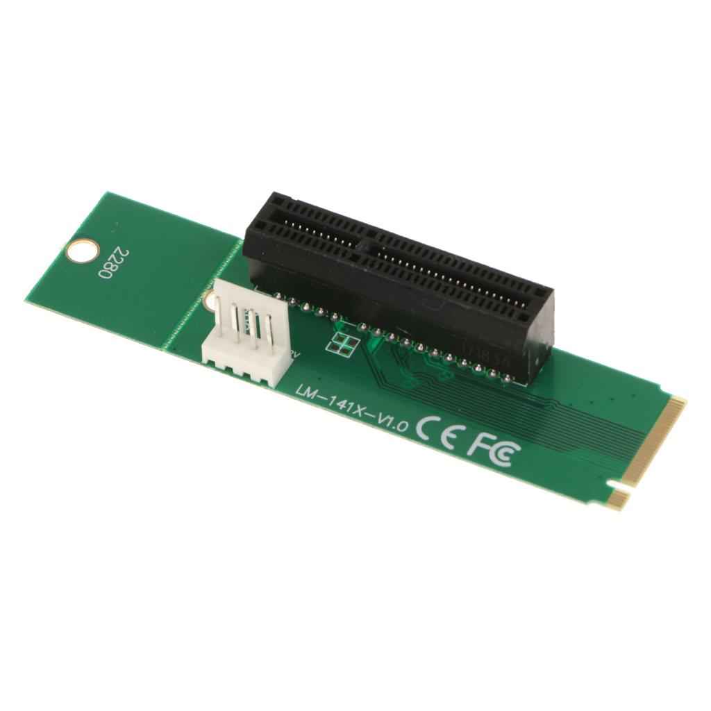 NGFF M2 M.2 To PCI-E PCI Express 4x 1x Slot Card Adapter With SATA Cable