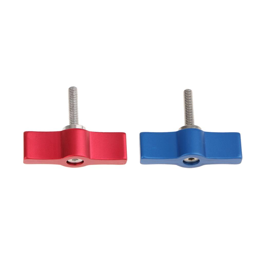 2xCamera Adjustable Hand Tightening Screws Aluminum Alloy Handle M4 Screw Red