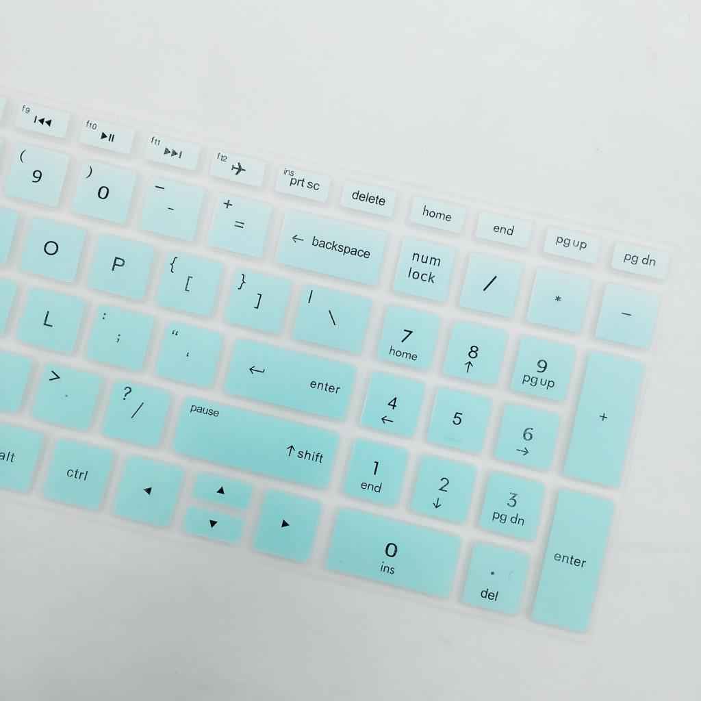 Silicone Desktop Keyboard Skin Cover For HP 15.6 Inch BF Laptop Clear Green