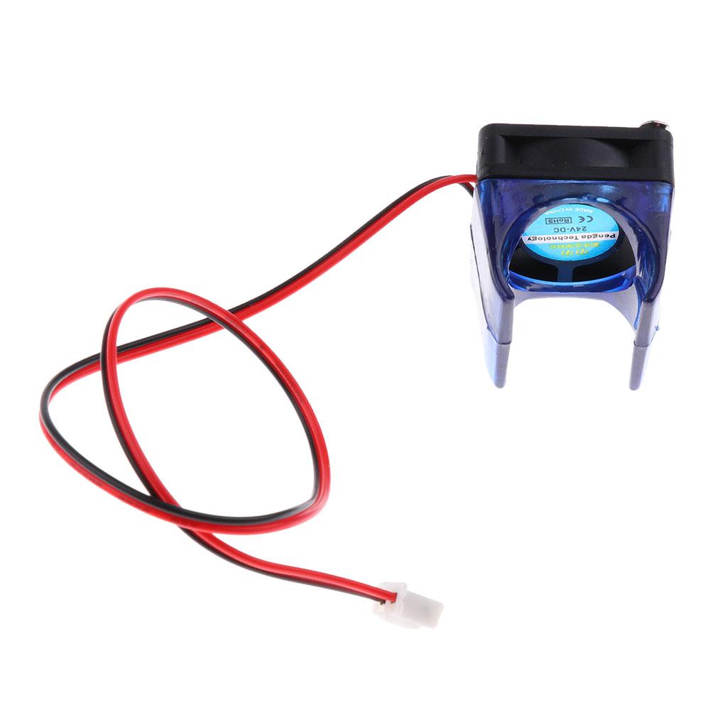 4x24V Blue Injection Molding V6 Radiator Fan with Fan Cover for 3D Printer DIY