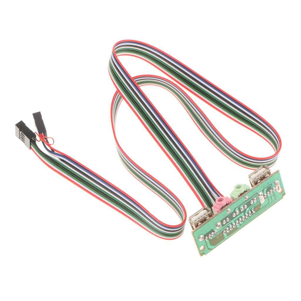 PC Computer Case Front Panel USB Audio Port Mic Earphone Cable 6.8CM