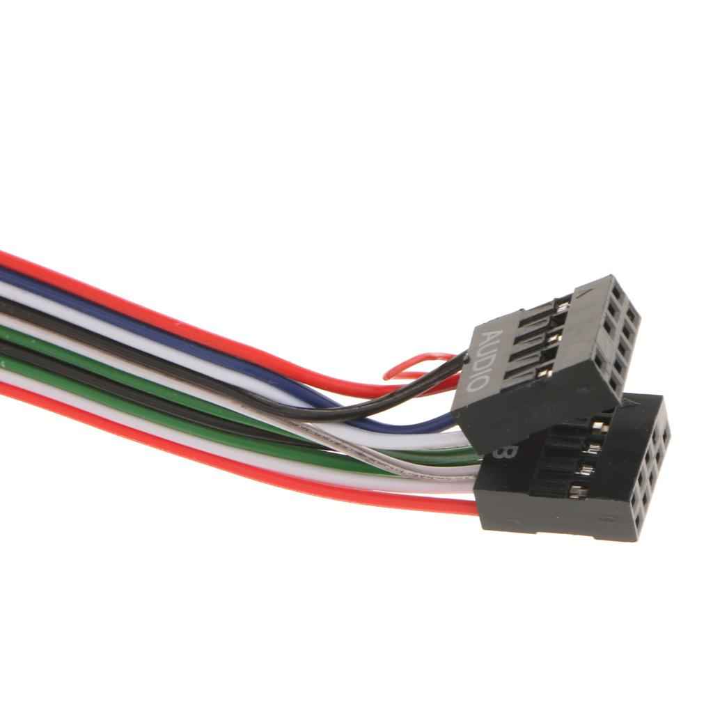PC Computer Case Front Panel USB Audio Port Mic Earphone Cable 6.8CM