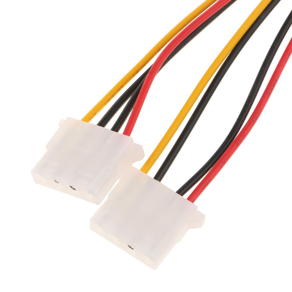 3x15Pin Male to Dual 4Pin Cable 15P SATA Male to 2x 4pin Splitter Power Cord