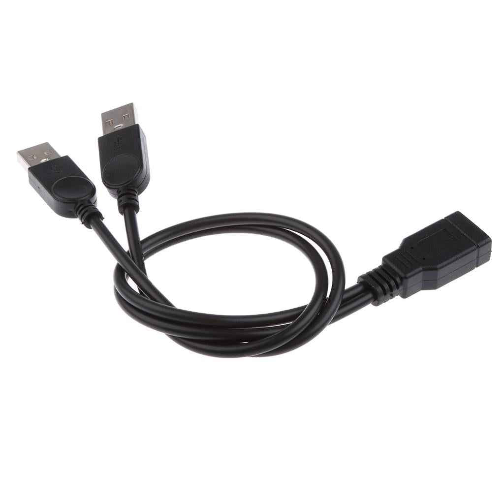 30cm USB-A Female to 2Port USB Male Y-Splitter Extension Adapter Cable