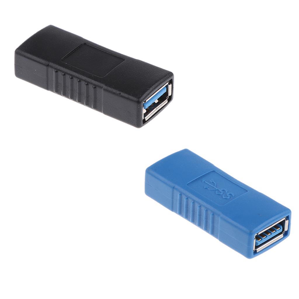 3xType A Female To Female USB 3.0 Adapter Coupler Changer Connector Black