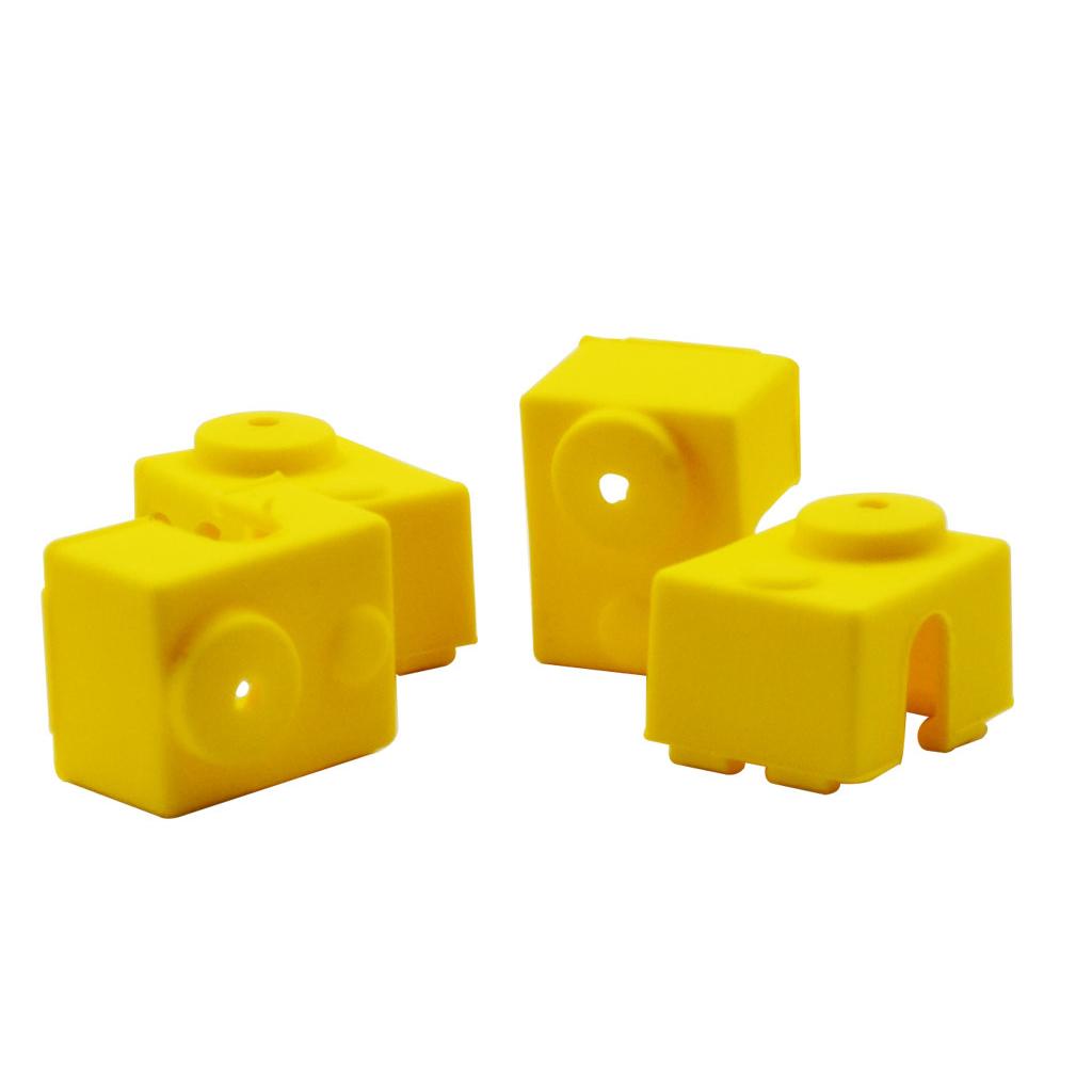 2x2Pcs 3D Printer Silicone Wrap Case Socks Cover Protector For V6 Block Yellow