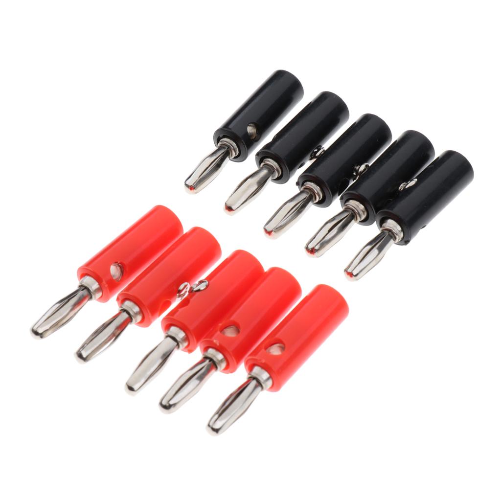 3x10x Practical Plastic Silver Plated Connector Audio Banana Speaker Plug 4mm