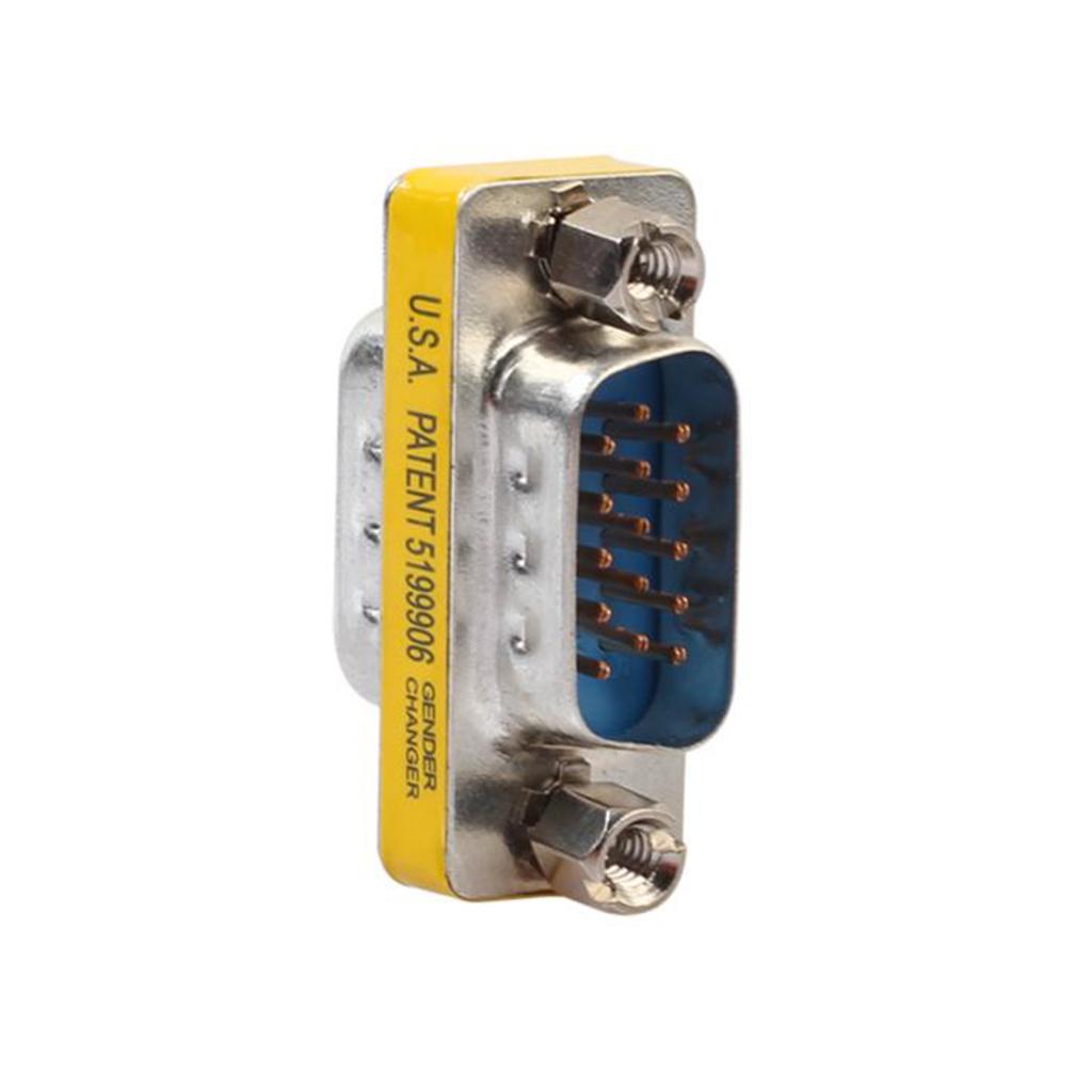 4xPortable 15Pin VGA SVGA Male to Male Converter Mini Changer Coupler Adapter