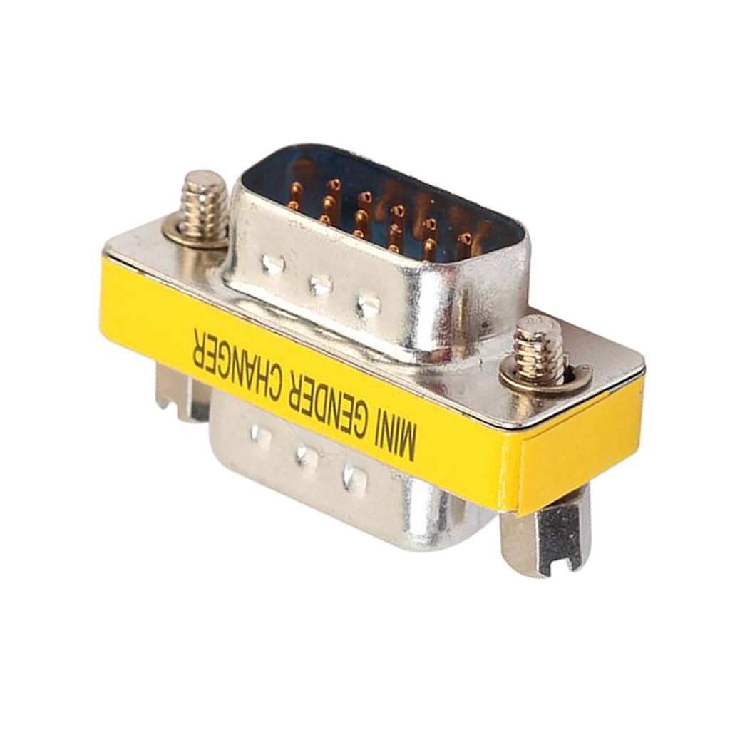 4xPortable 15Pin VGA SVGA Male to Male Converter Mini Changer Coupler Adapter