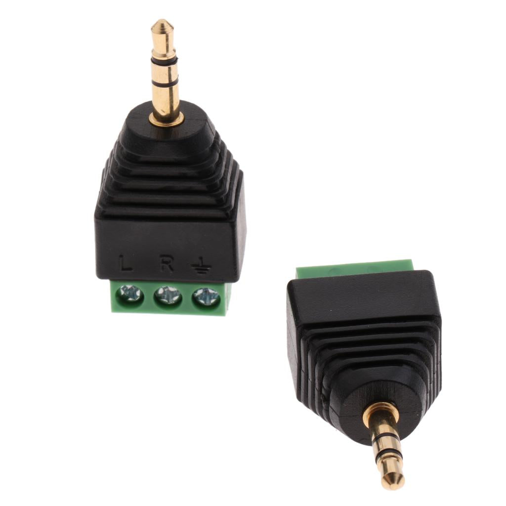 2x2.5mm Solderless Plug To Stereo Microphone Male To Female Audio Plug Adapter