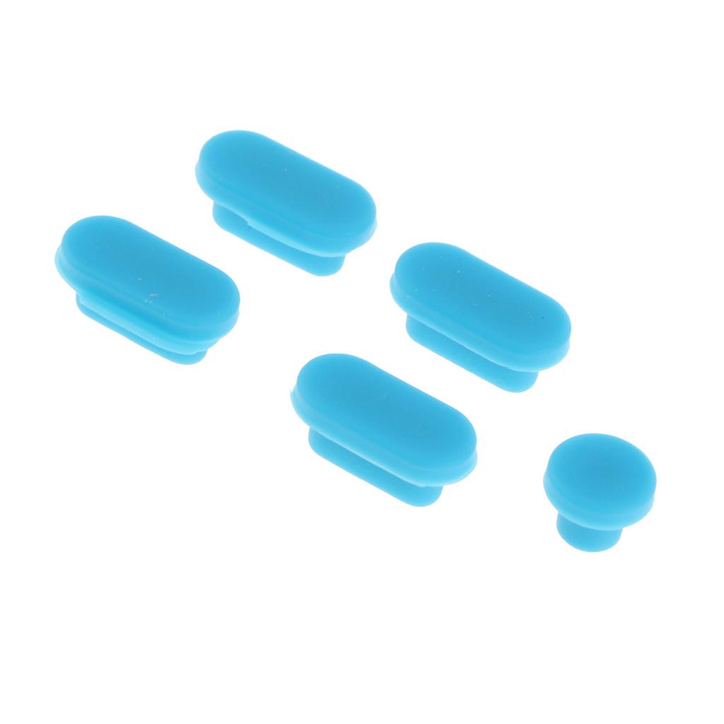 4xSilicone Dust Stopper Dustproof Plug USB Earphone Port Cap for MacBook Blue