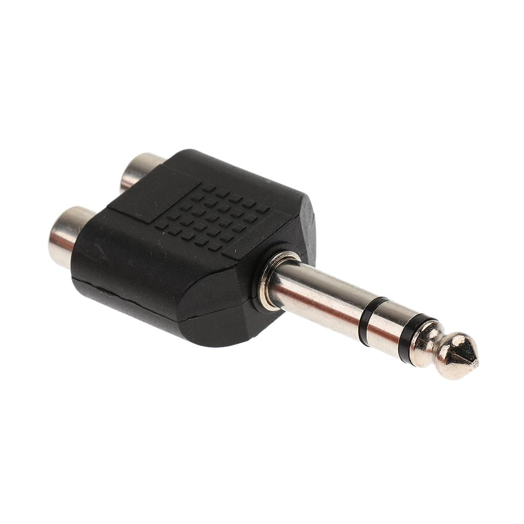 2x5Pcs 6.5mm Male to Dual RCA Female Splitter AV Audio/Video Adapter Connector