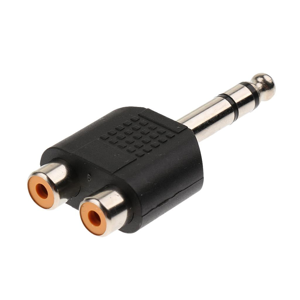 4x5Pcs 6.5mm Male to Dual RCA Female Splitter AV Audio/Video Adapter Connector