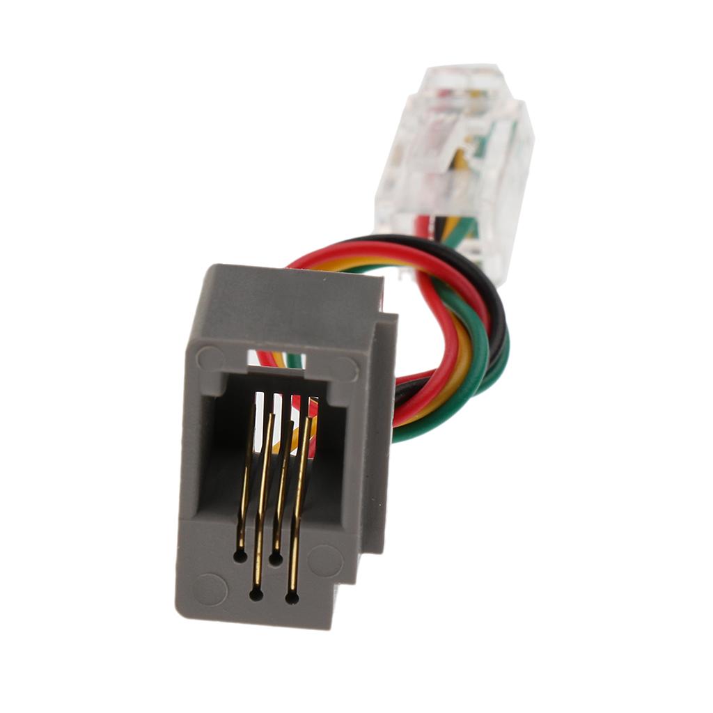2x3.5mm Female Jack to 4P4C RJ9 Male Headset Phone Audio Adapter Cable