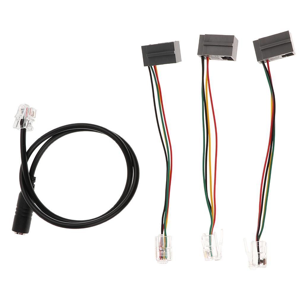 4x3.5mm Female Jack to 4P4C RJ9 Male Headset Phone Audio Adapter Cable