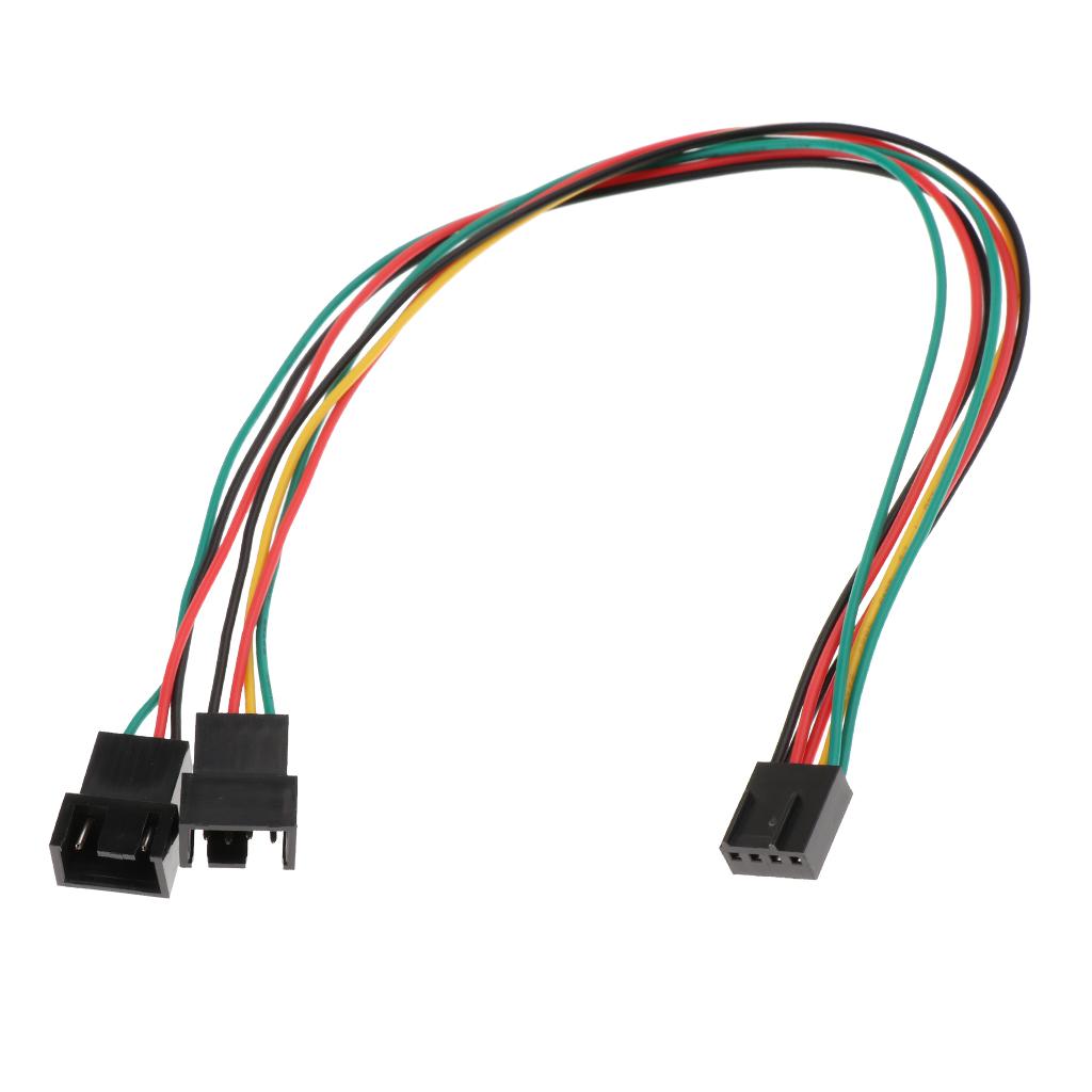 3xPC Fan Power Connector 4pin Female to 2x 4pin Male Splitter Extension Cable