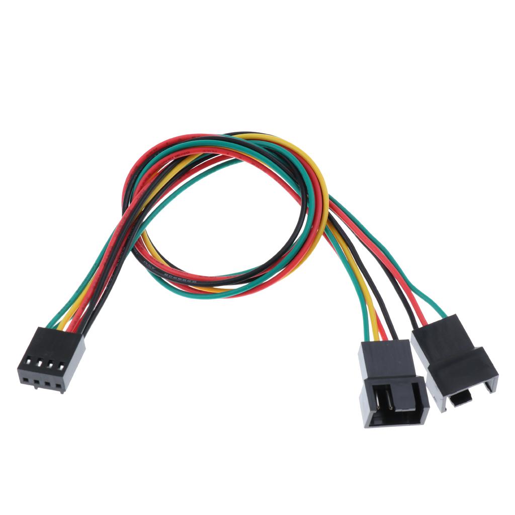 2xPC Fan Power Connector 4pin Female to 2x 4pin Male Splitter Extension Cable