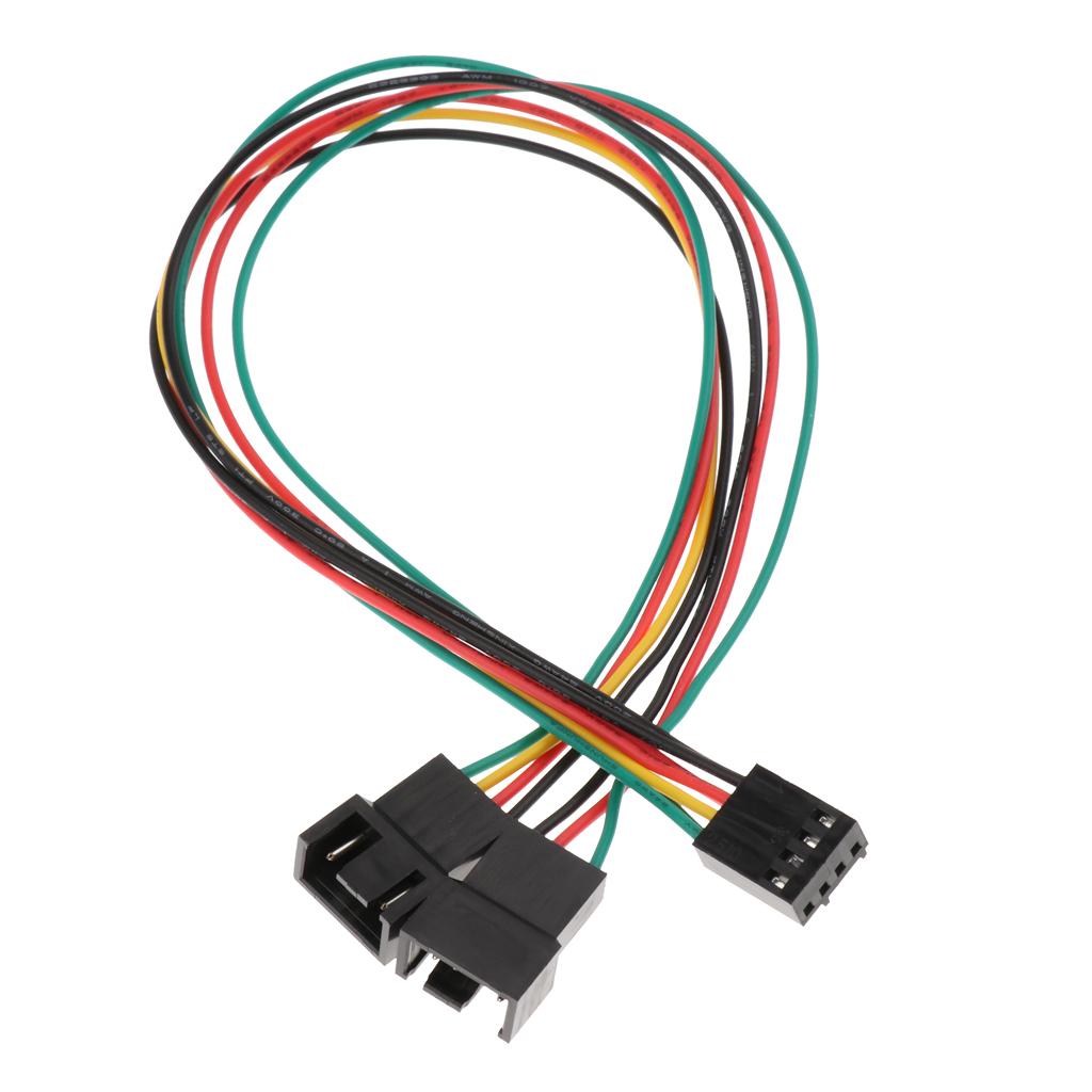 4xPC Fan Power Connector 4pin Female to 2x 4pin Male Splitter Extension Cable