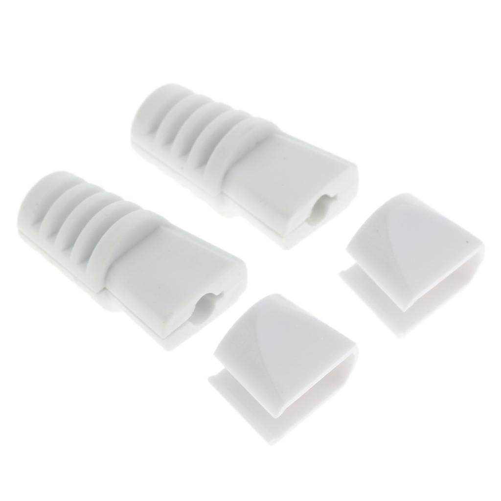 4xSilicone USB Data Charging Cable Connector Saver Protector Clips White