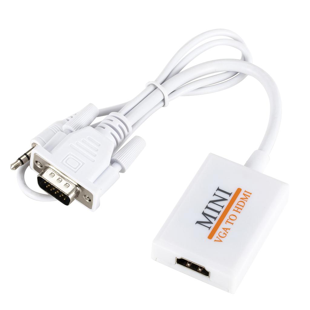 1080P VGA Male to HDMI Female Audio Video Cable Converter Adapter