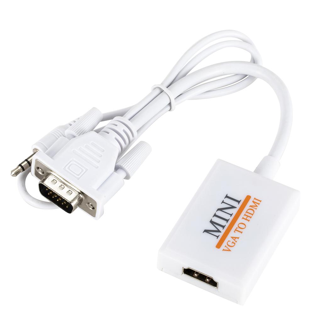 1080P VGA Male to HDMI Female Audio Video Cable Converter Adapter