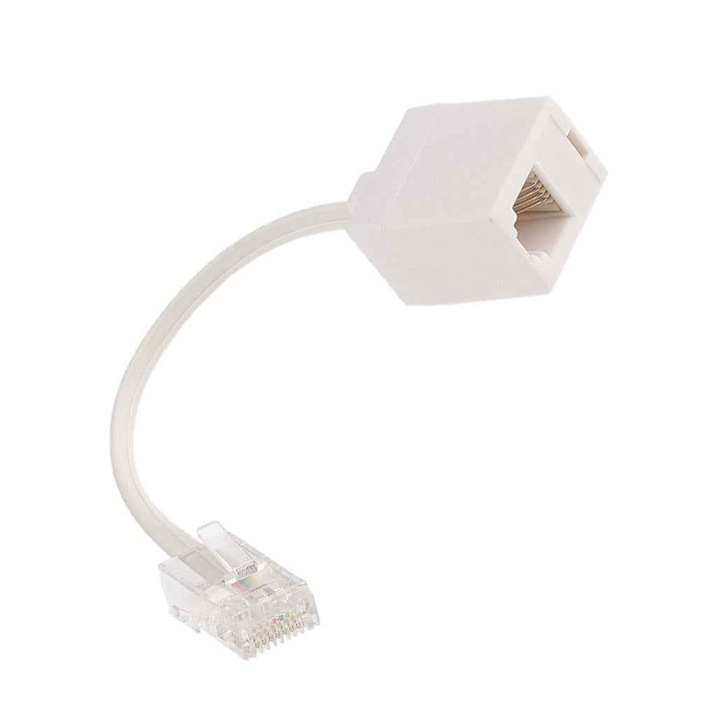 1 Piece Telephone Phone Extension Cord Landline Flash Cable Line Jack RJ45 to RJ11, 245mm