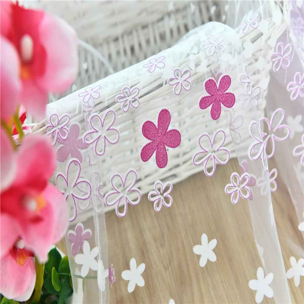 Rod Pocket Tree Sheer Window Curtain Tulle Gauze Curtain 100x200cm Purple