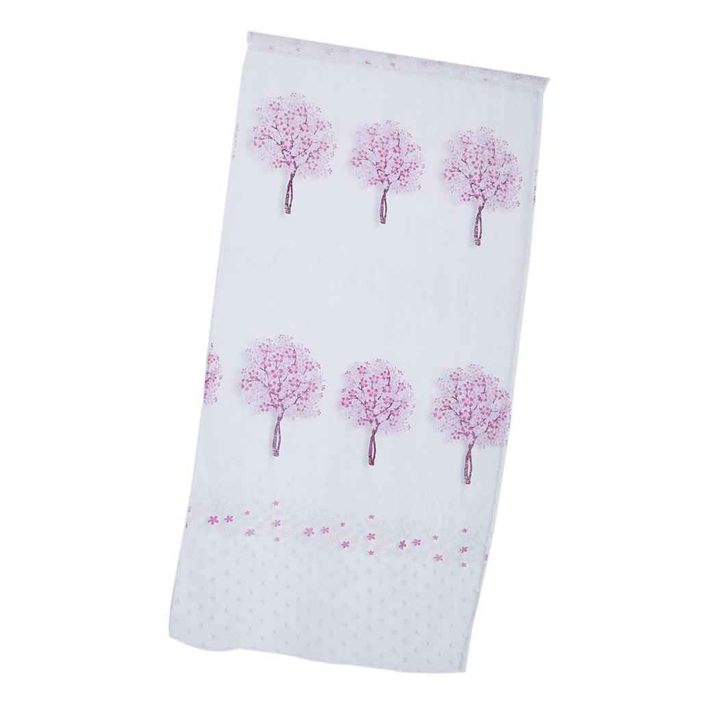Rod Pocket Tree Sheer Window Curtain Tulle Gauze Curtain 100x200cm Purple