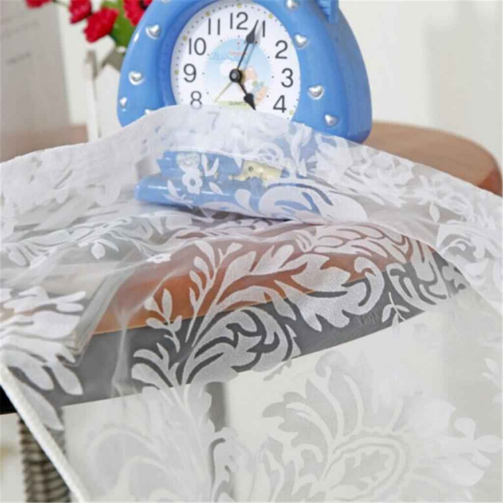 Flocking Window Grommet Curtain Tulle Voile Drape Panel 250x200cm White