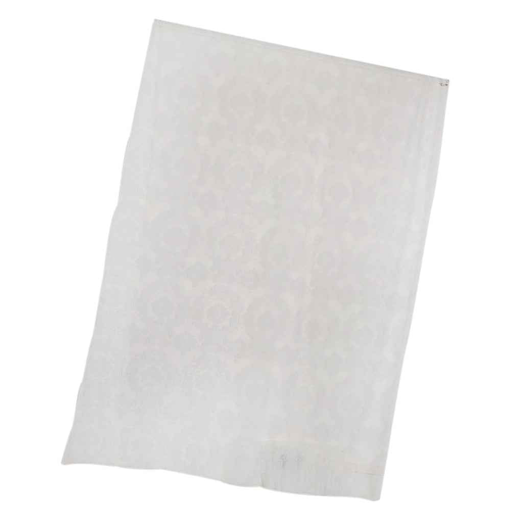 Flocking Window Grommet Curtain Tulle Voile Drape Panel 250x200cm White