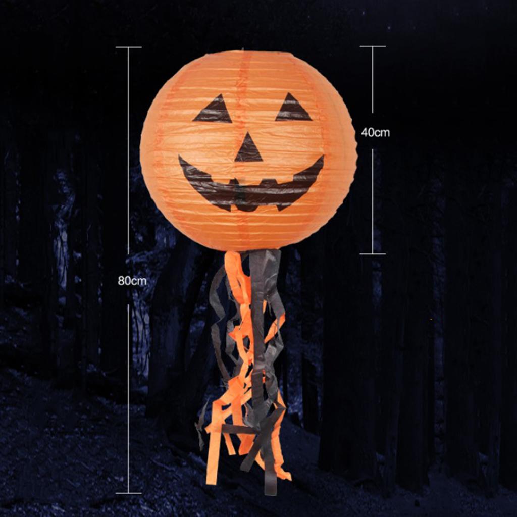 15.75 inches Halloween Pumpkin Paper Lantern Hanging Decor Party Decor 2pcs