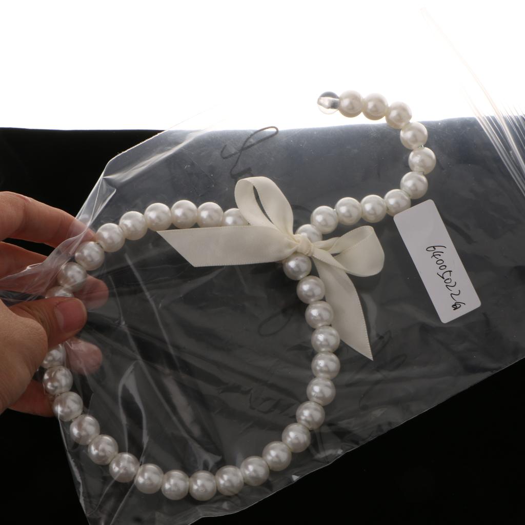 3xBeaded Bow Scarf Tie Towel Hanger Hook Holder White with Bowknot