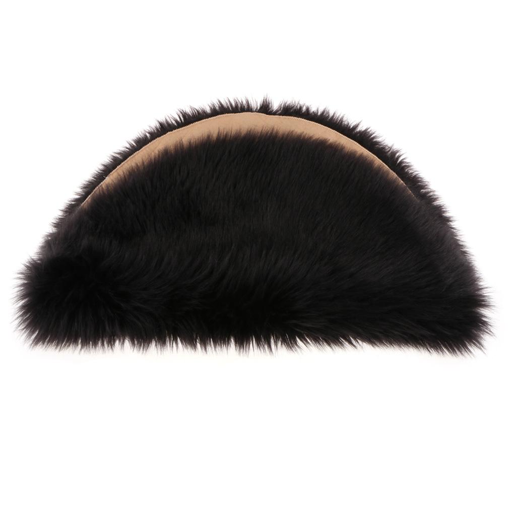 2pcs Artificial Sheepskin Rug Home Floor Carpet Seat Cushion Black