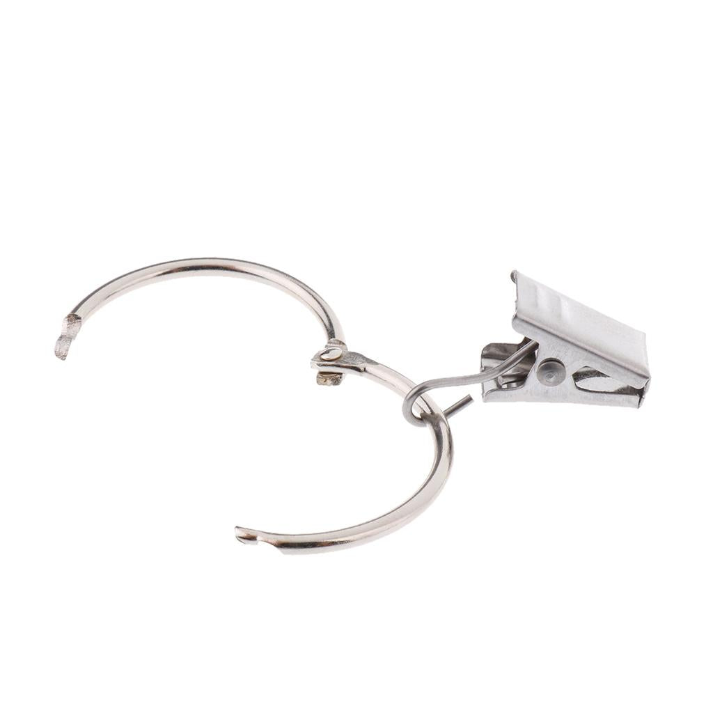 3x12Pcs Curtain Ring Hook with Clips with Eyes Portable Sliding Rod Rings Hook
