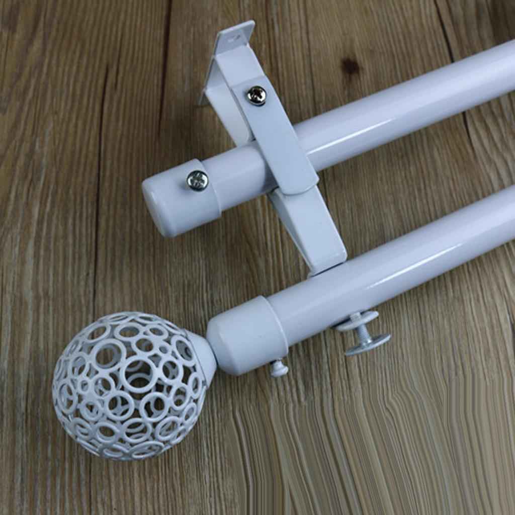 2Pcs Iron Window Curtain Pole End Drape Rod Finals Head for Rods with Dia. 28mm Hollow Ball#Black