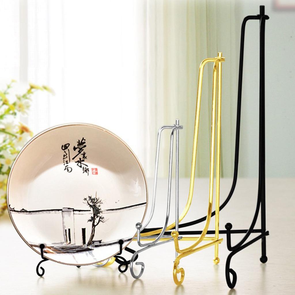2Pcs Iron Display Easel China Bowl Plate Display Rack Holder 8inch