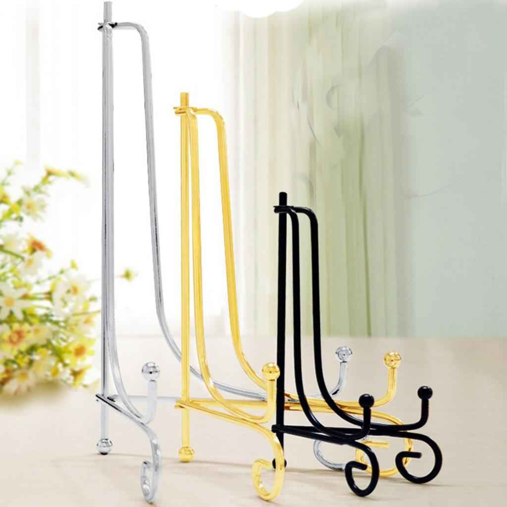 Iron Display Easel China Bowl Plate Tabletop Display Rack Holder Gold 6inch