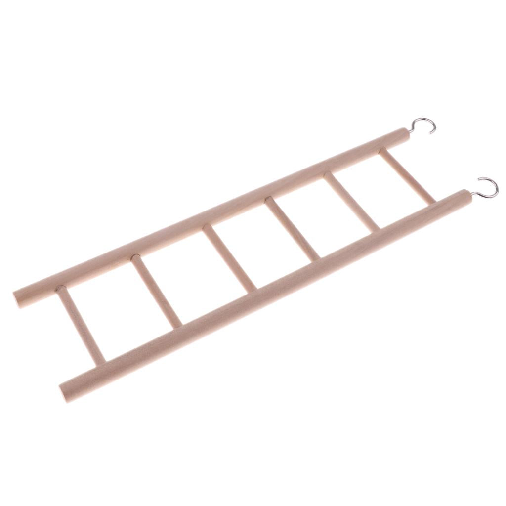 2Pcs Wooden Parrot Rat Toy Bridge Ladder Hamster Bird Cage Accessories