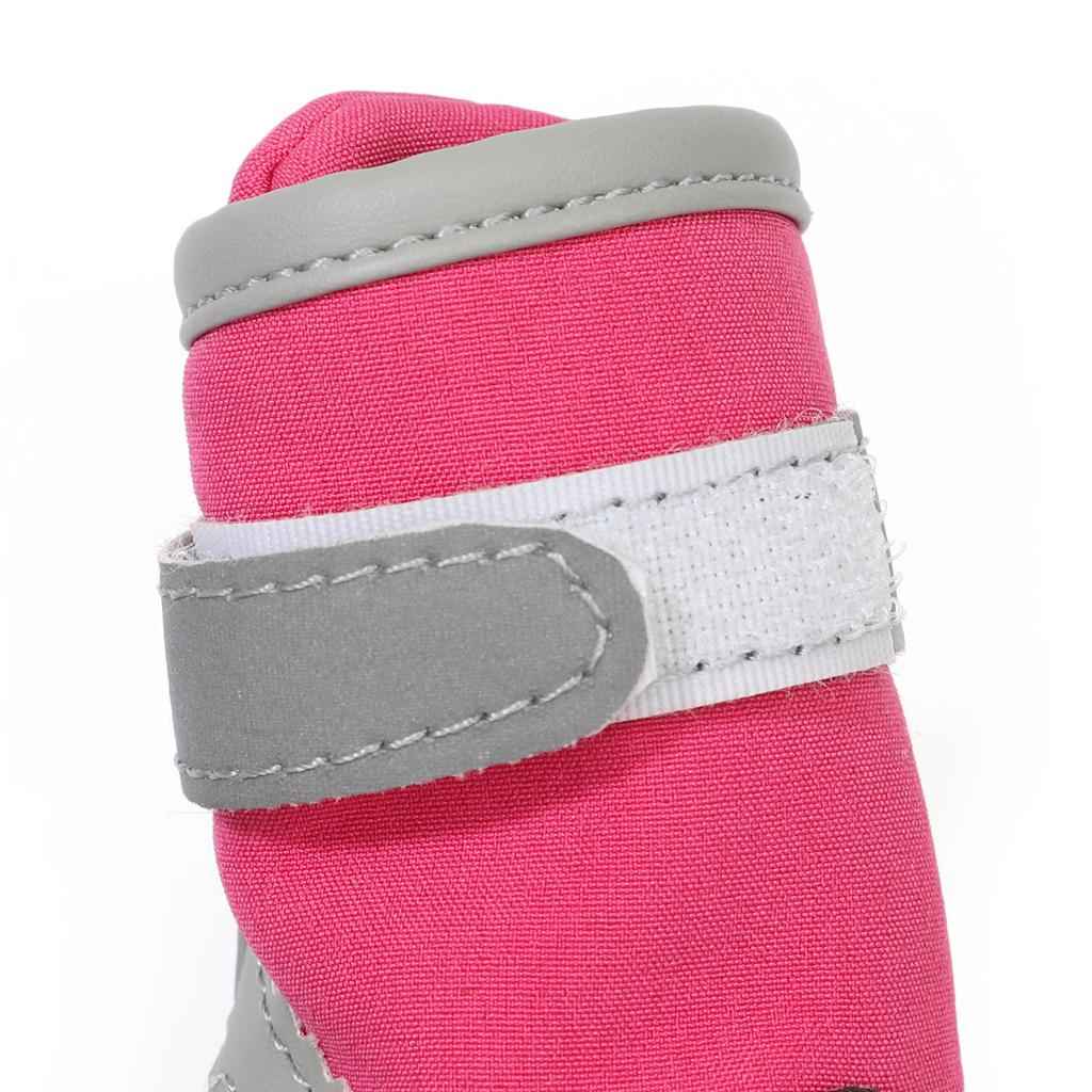 Pet WaterProof Rain Shoes Pet Puppy Outdoor Warm Anti-Slip Shoes 5 Pink