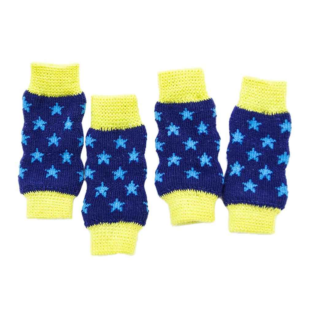 4 pcs Soft Cotton Pet Dog Leg Socks Cute Non-slip Pet Leg Warmers XL