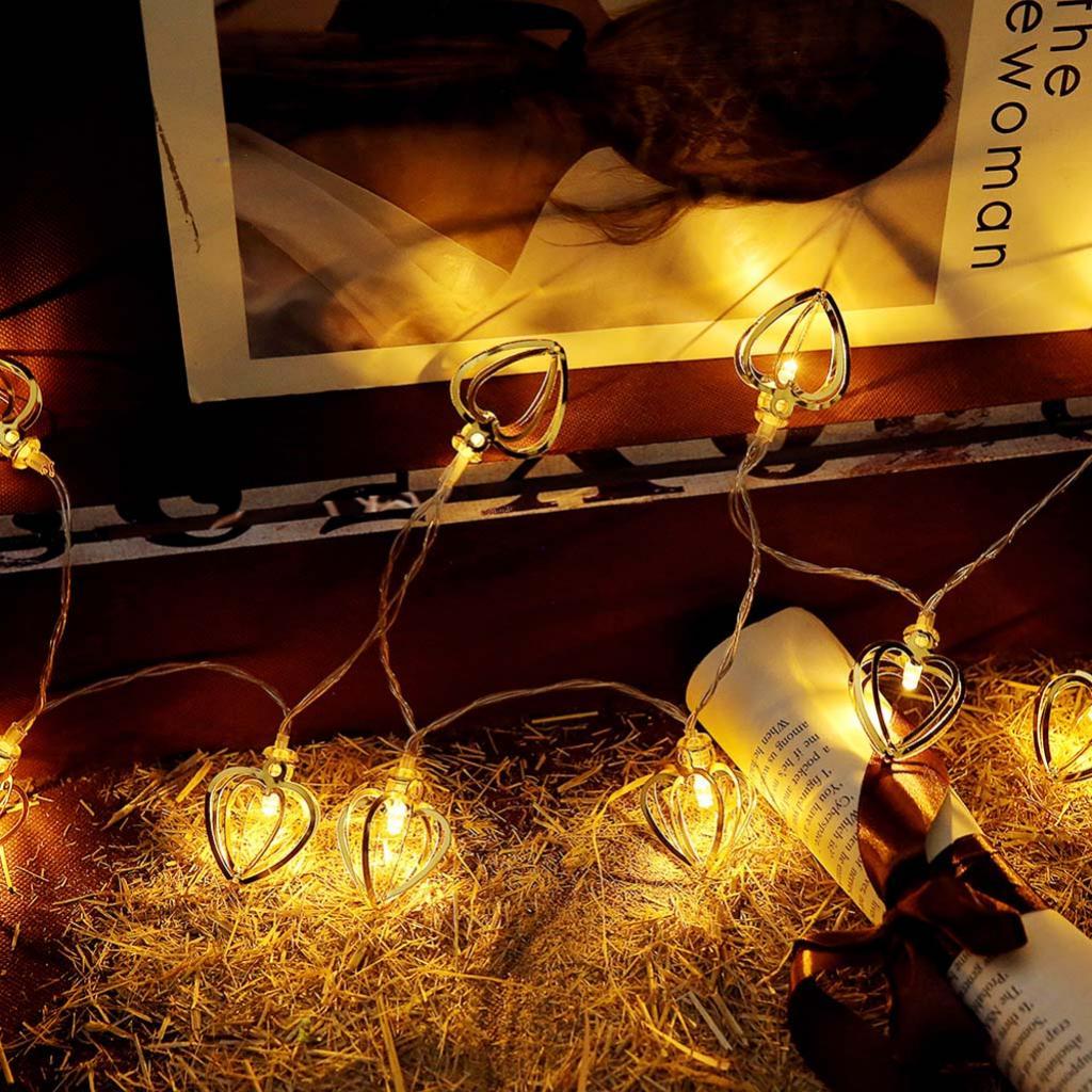 10 LEDs String Lights Battery Operated Fairy Light Lamp Warm White 116 cm Copper Peach